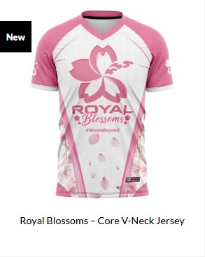 Royal Blossoms – Core V-Neck Jersey